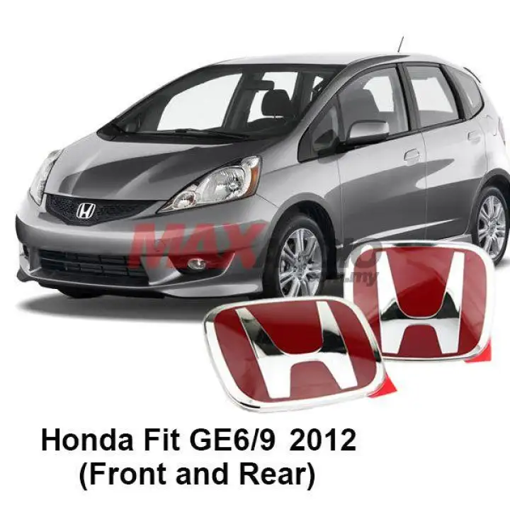 Honda Jazz Fit Ge 08 13 Genuine Type R Front Rear H Red Chrome Logo Emblem Made In Japan Pair Lazada