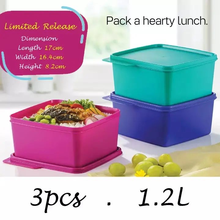 Tupperware Snack & Stack Cozy Nest 1.2L - Green x1 Lunch Box Bento