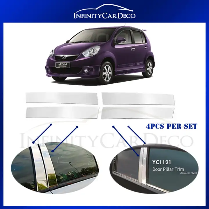 Perodua Myvi Lagi Best 2011 2016 4pcs Chrome Door Window Pillar Trim Cover Lazada