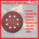 Black Hardware HoME Living 5inch 8 Hole Round WoodWorking Grinder Hook Self Abrasive Polish Wax Velcro Flock Sanding Sand Paper DISC Wheel Pad Kertas Pasir Machine Tools Set 10pcs  魔术贴砂纸. 