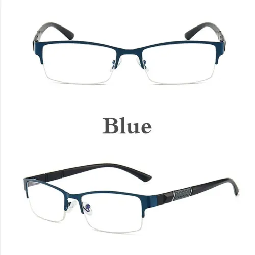 แว่นสายตาสั้นผู้ชายอ่านแว่นตากรอบโลหะย้อนยุคสแควร์Hyperopiaแว่นตาชาย-50 ~-600 ,0 ~ + 400