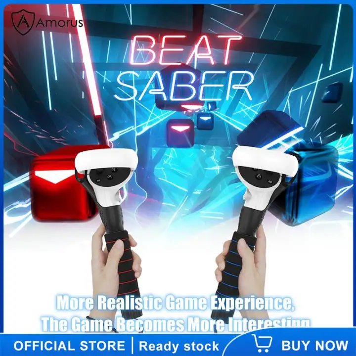 Amorus Dual Handles Grips For Oculus Quest 1 Quest 2 Rift S Controller Playing Beat Saber Games Lazada