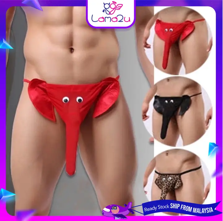 Men Elephant Thongs Underwear G-string Sexy Briefs Pouch Men Lingerie (Free...