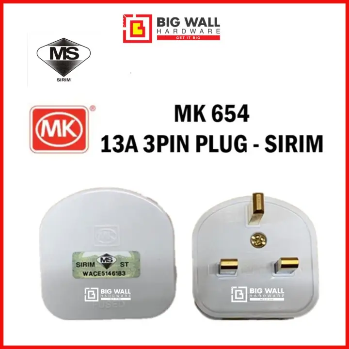 Mk 654 Oem 13a 3 Pin Fused Plug Top With Sirim Approval Kepala Plug Big Wall Hardware Lazada