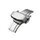 Automatic Double New Click Butterfly Buckle Watch Push Button Fold Deployment Watchband Clasp Strap Buckles 18mm - Silver 18mm. 