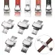 Automatic Double New Click Butterfly Buckle Watch Push Button Fold Deployment Watchband Clasp Strap Buckles 18mm - Silver 18mm. 