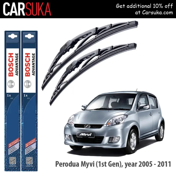 Bosch Advantage Wiper Blade Set For Perodua Myvi 1st Generation 20 16 Year 2005 2011 100 Genuine Bosch Malaysia Lazada