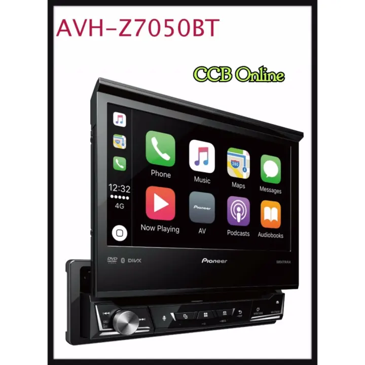 Pioneer AVH-Z7050BT Single DIN InDash DVD MP4 BLUETOOTH Multimedia AV Receiver with 7" WVGA Touchscreen Display Apple CarPlay AppRadio Mode Built-in Bluetooth® and Full HD Video Playback from USB Device