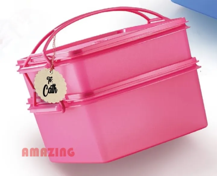 Tupperware Jumbo Goody Box with Cariolier (1) Pink or Blue