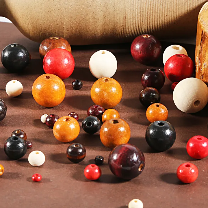 Round Natural Wood Loose Red Crafts Beads Wholesale lot 6/8/10/12/14/16/18/20mm 
