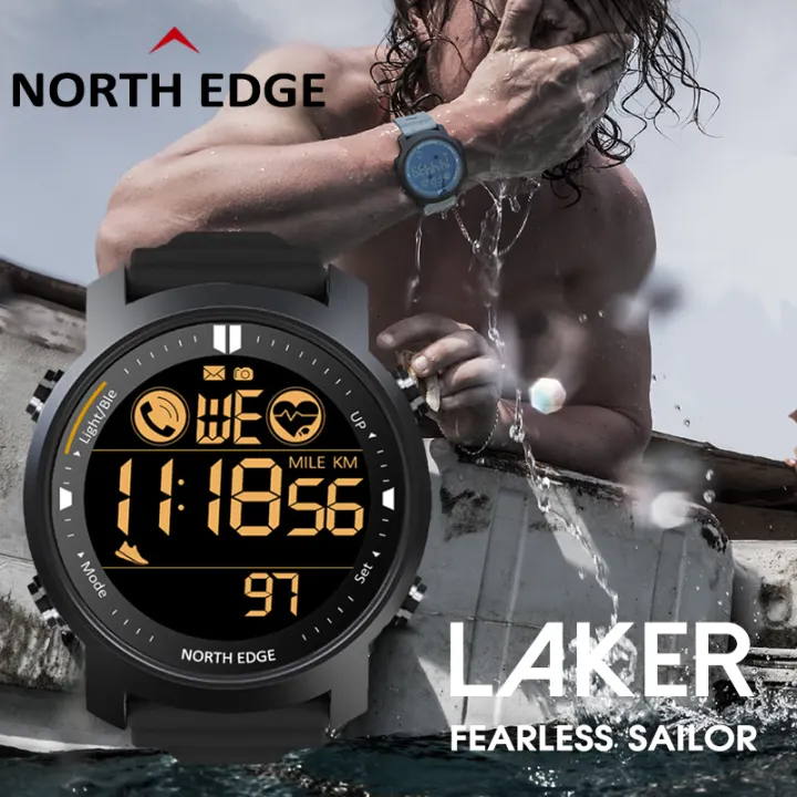 NORTH EDGE Laker Original Smart Watch Swimming Watch For Men Waterproof 50M Heart Rate Digital Outdoor Sport watches Smartwatch Bluetooth For Android IOS