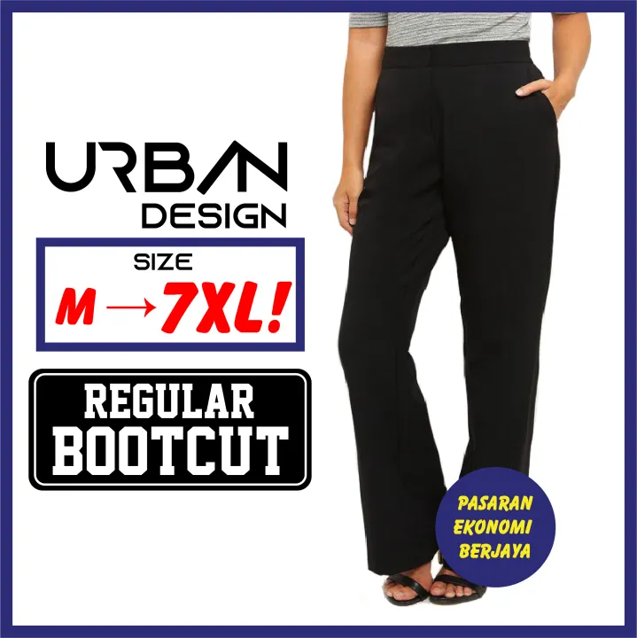 Seluar Slek Wanita Bootcut 8916 Regular Urban Design Slack Pants Women Jumbo Seluar Kerja Wanita Formal Work Pants Lazada