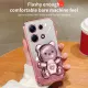 For Infinix Zero 30 4G 5G X6731 X6731B Smart 7 HD X6515 X6516 Tecno Spark Go 2023 Tecno POP 7 Pro BF7n BF6 BF7 BF7h Case With Teddy Bear Quicksand Colored Bead Three-dimensional Bracket. 