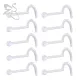 10 Pcs/lot 20G Bioflex Clear Nose Rings Retainer L-Shaped Nose Screw Studs Skin Color Nose Bone Pins 2mm Ball Nostril Piercings Body Jewelry. 
