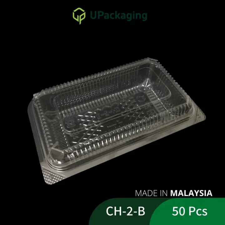 Ch 2 B 50 Pcs Transparent Plastic Locking Ch2b Food Container Clear Takeaway Telus Plastik Bekas Makanan Hiro Restoran Lazada