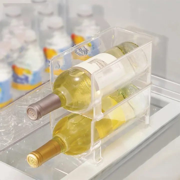 Pack Refrigerator Organizer Kitchen, Wine Bottle Storage For Fridge