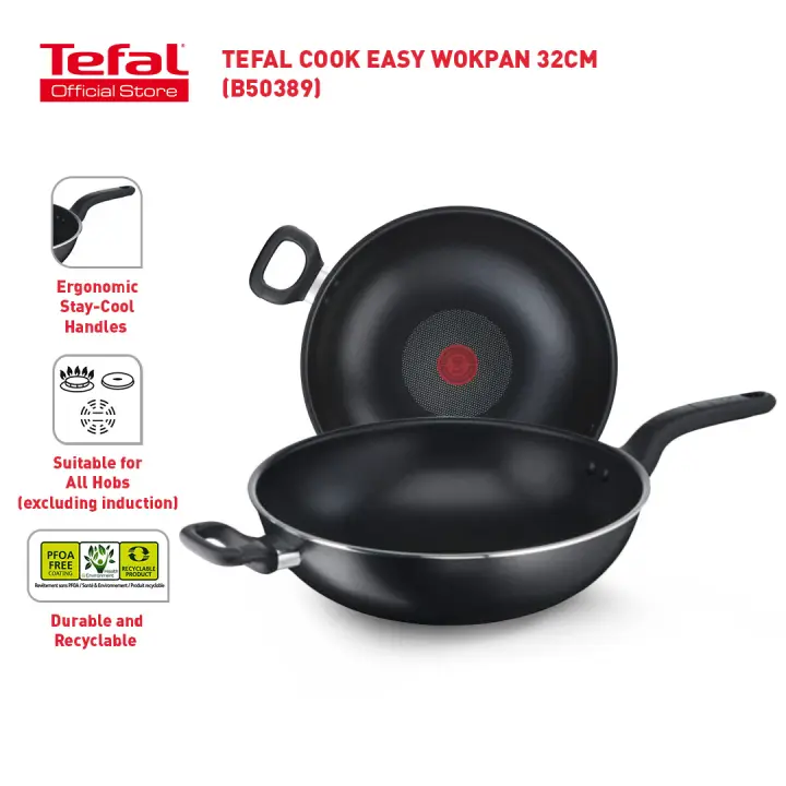 Tefal Cook Easy Wokpan 32cm (B50389) | Lazada