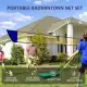 Portable badminton net frame set storage type 3 meters home entertainment simple column field line net frame + racket + two balls. 
