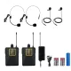 UHF Wireless Microphone Headset with Transmitter and Receiver, LED Digital Display Bodypack Transmitter Headset Mic-Matching headphones, lapel microphone, and rechargeable receiver with built-in 1/4 "teacher output, speech, interview, Vlog recording. 