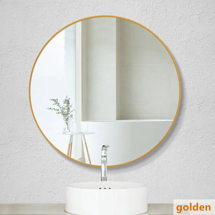 70cm Gold Black Rose Brushed, Round Bathroom Mirror Metal Frame 70cm