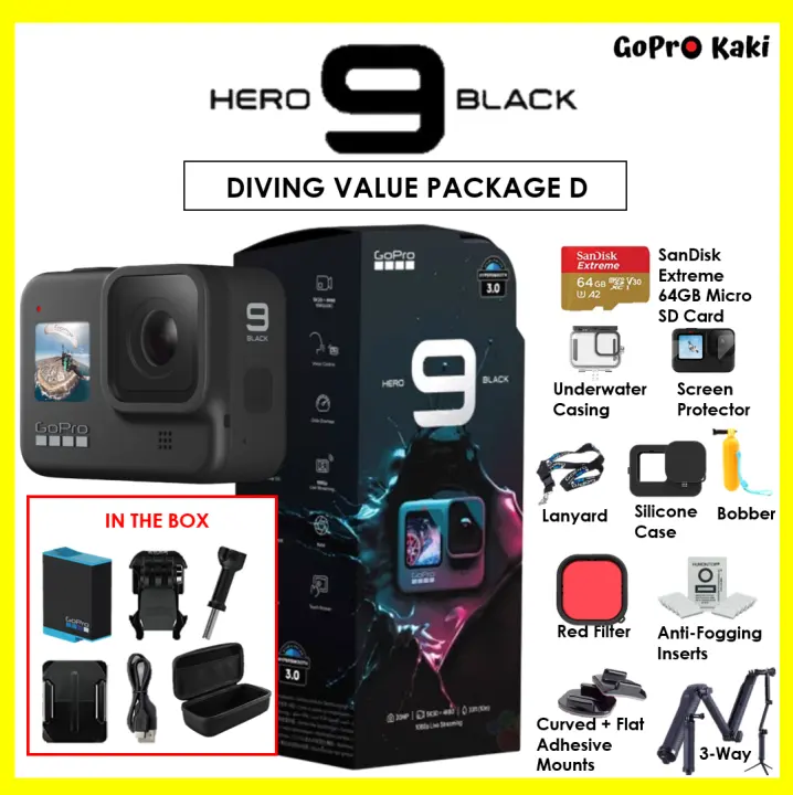 Gopro Hero9 Hero 9 Black 5k Video Action Camera Diving Value Package D Gopro Malaysia Warranty Lazada