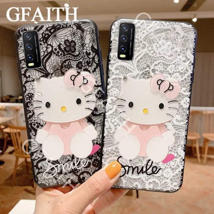 Gfaith New Case Vivo Y Ys G Y12s Handphone Casing Yi With Hand Rope 3d Kt Cat Mirror Cute Fashion Cover Casing Lazada Ph