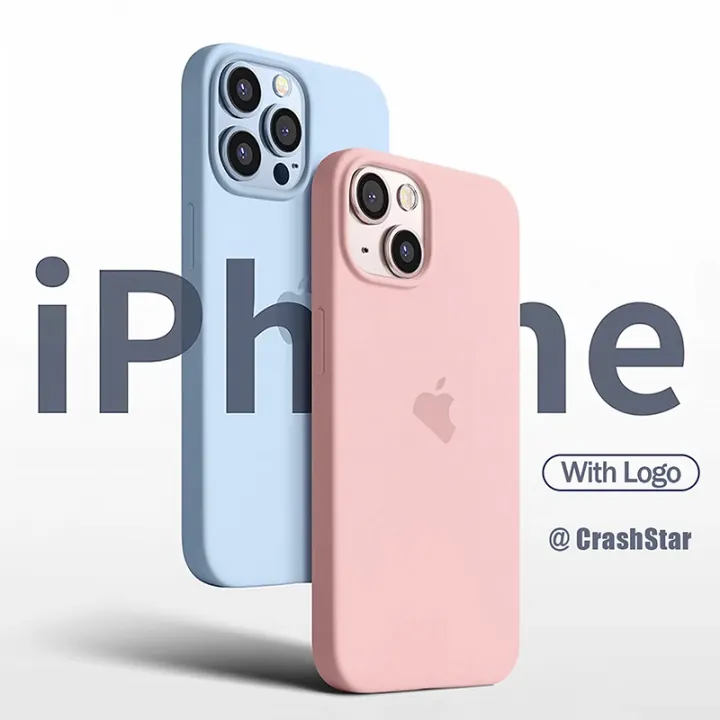 CrashStar With Logo Official Liquid Silicone Phone Case For iPhone 16 Pro Max 15 Plus 14 13 12 11 Pro Max Mini Soft Shockproof Phone Casing Skin-friendly Anti-fall Phone Cover With Velvet Inside Top Seller