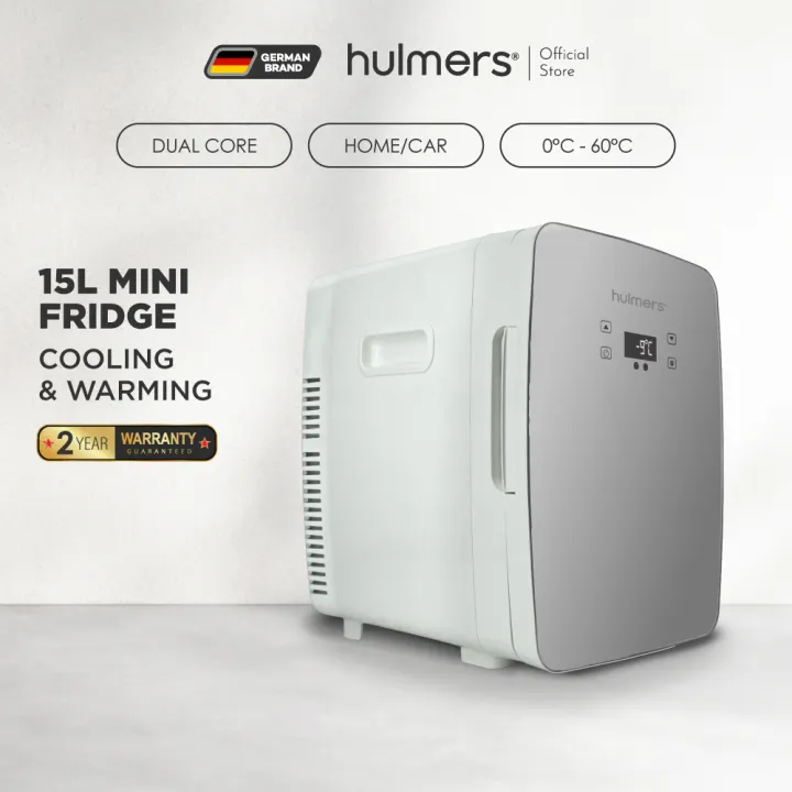 hulmers - 15L Portable Mini Fridge Home Use & Car Use Dual Core Motor Dual Function Cooling & Warmer