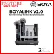 BOYA ORIGINAL MALAYSIA BOYA LINK BOYALINK/ BOYALINK V2.0  MULTI COMPATIBLE 2.4GHZ DUAL CHANNEL WIRELESS SYSTEM  FOR IOS i PHONE & TYPE C & CAMERA COMPLETE SET 3 IN 1 MULTIPLE USAGE. 
