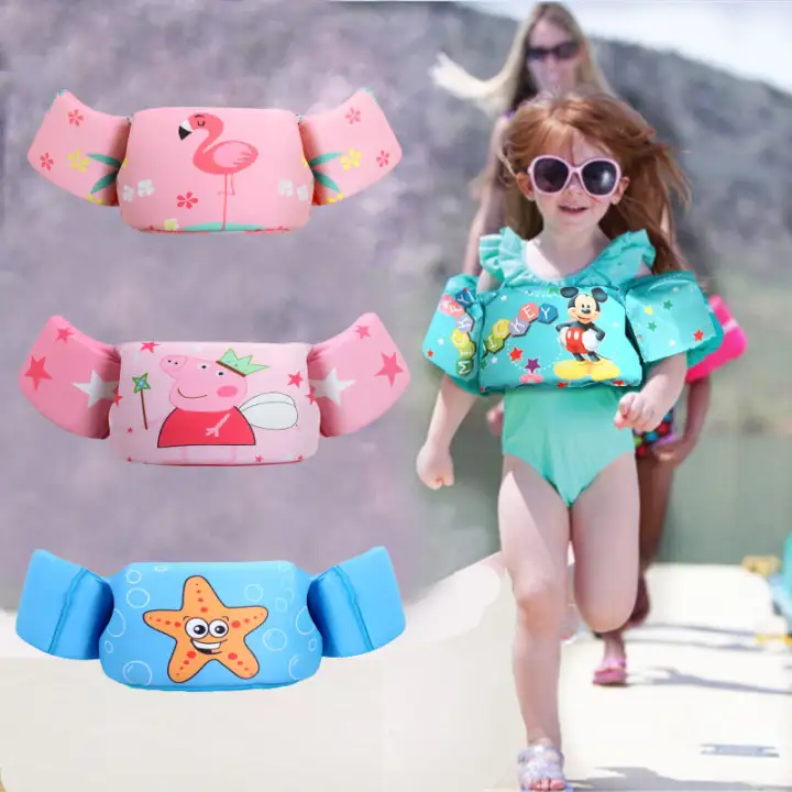 Cute Frozen 2 Princess Disney Elsa Anna Baby Swimwear PAW Patrol Arm Ring Swimming Vest Foam Kids Safety Arm Circle Sleeves Life Jacket Float for 2-7 Yrs Toys for Girls/Boys