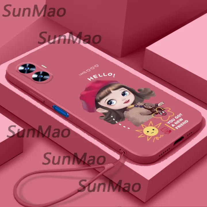 For Realme C55 Phone Case Straight Edge Soft Shell New Girls Casing
