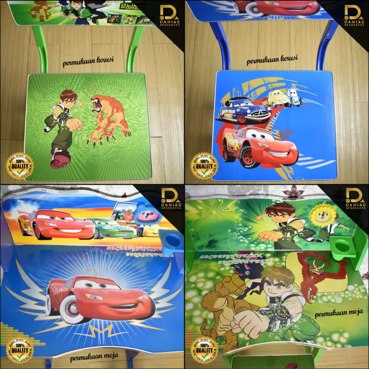 Cars And Ben10 Printed Study Table Set Meja Belajar Corak Kartun Lazada