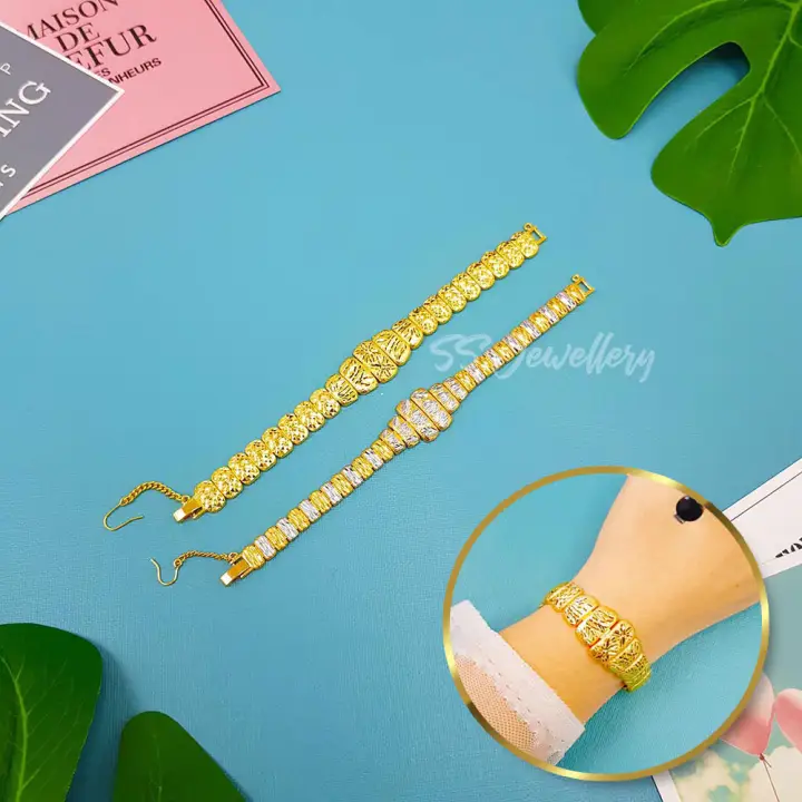 Hot Item Emas Bangkok Gelang Tangan Pulut Dakap Perut Ular Batik Gold Women Bracelet 24k Gold Plated Gt057 1 Lazada
