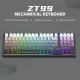 【DELIVER IN 3 DAYS】 ZIFRIEND ZT99 99 Keys Gasket Mechanical Keyboard Wired / Bluetooth / 2.4G 3 Modes Side Engraved Gaming Keyboard Customized Double PBT Keycaps Layer Silencer RGB / White Backlight 3 / 5 Pin Hot Swappable Noah Silver Switch. 