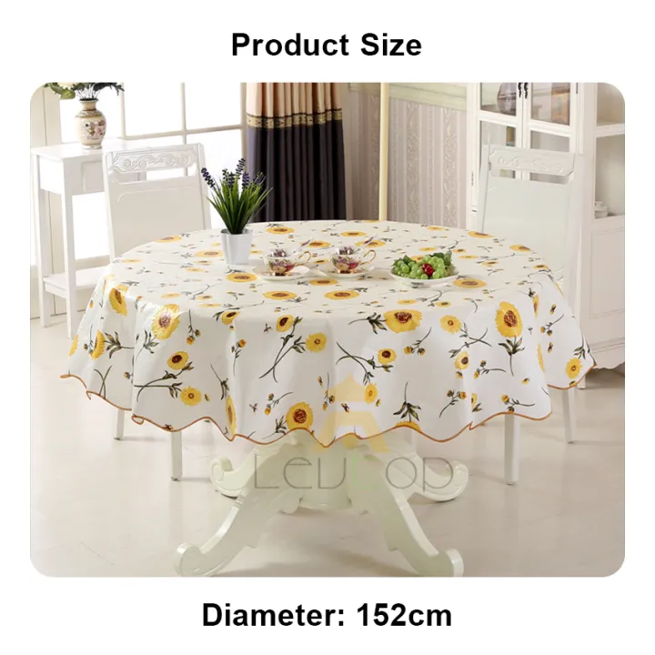 152cm 180cm Pvc Plastic Plus Velvet, What Size Is A 6 Seater Round Tablecloth