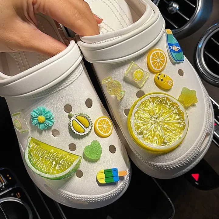 14pcs Summer Lemon croc jibbitz Charm Button Shoes Charm-croc /jibbitz /Button croc /Charm/DIY [shoes not include]