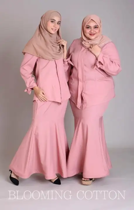 Blooming Cotton 210a Kebaya Modern Robbon Sleeves M 3xl Baju Kurung Moden 2019 High Quality Crepe Elegent Baju Muslimah Kurung Modern Kurung Set Lazada