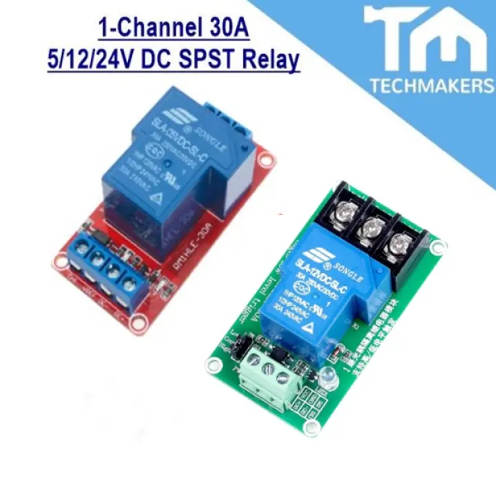 1/2Channel 30A 5/12/24V DC SPST Relay Module Single Way Optocoupler Isolation Opto-isolator Arduino High Current Switch