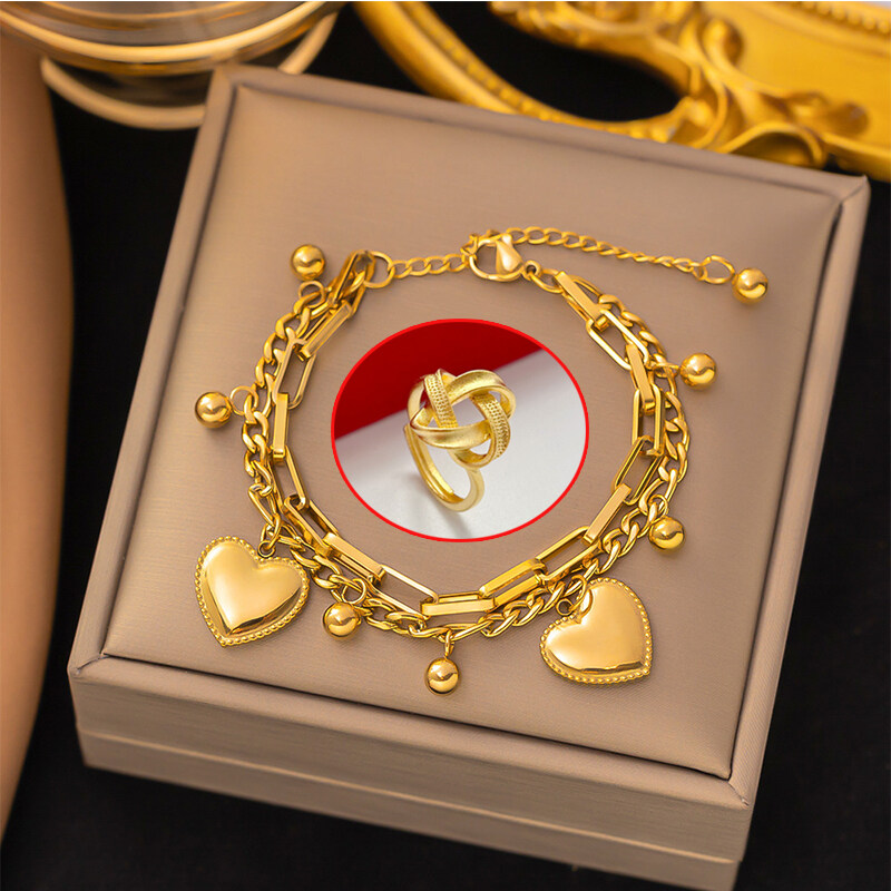 916 Saudi Gold Hot selling coil Jewelry simple Bracelet double love Bracelet