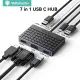 Yottamaster USB Type C 7 In 1 Hub USB-C to 4K HDMI/VGA/Card Reader/Audio/100W PD Adapter. 