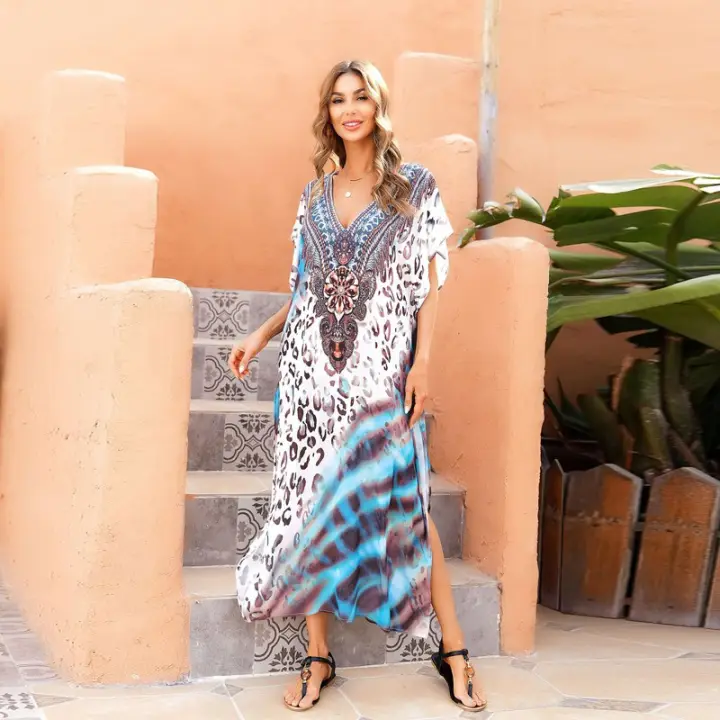 leopard print caftan