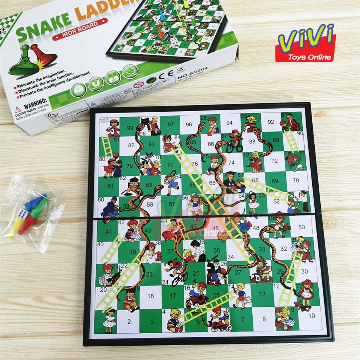 Snake Ladder Game With Folding Iron Board Kids Game Mainan Kanak Kanak Lazada