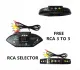 3 Way /4 Way RCA TV Selector 3 in 1 / 4 In 1 Out Switch Audio Video Input 3 Video Devices AV Selecter splitter RCA Cable. 