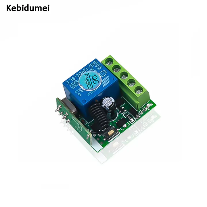 DC 12V 1Ch Relay 433Mhz Wireless Remote Control Switch Remote Learning Code Transmitter Receiver Module