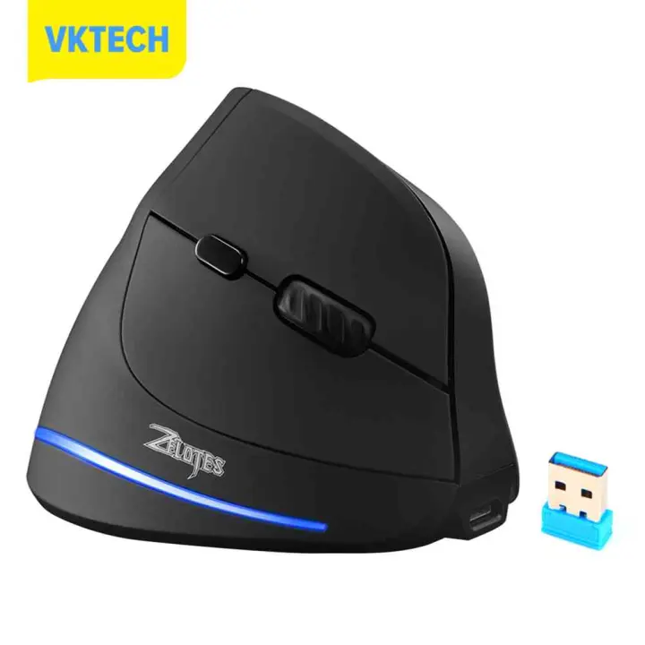 [Vktech] ZELOTES F-35 6 Keys Wireless Rechargeable 2400DPI Adjustable Vertical Mouse