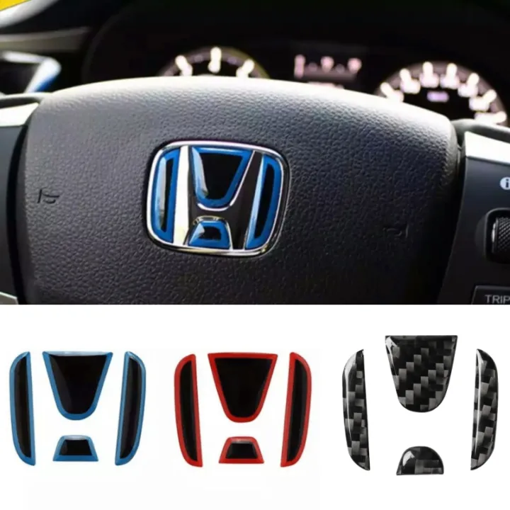 1 Piece Carbon Fiber Car Steering Wheel Badge Emblem Sticker for 