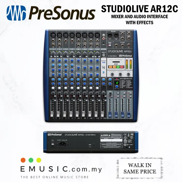 PreSonus StudioLive AR12c Mixer and Audio Interface with Effects (AR-12c / AR 12c)
