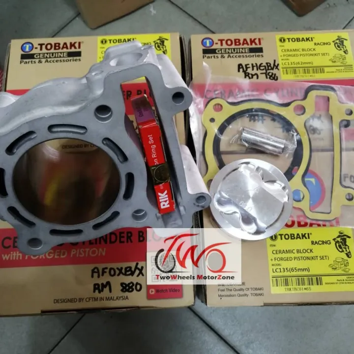 Lc135 Cylinder Block Racing Ceramic Assy Forged Piston Tobaki 63mm 4mm Lazada