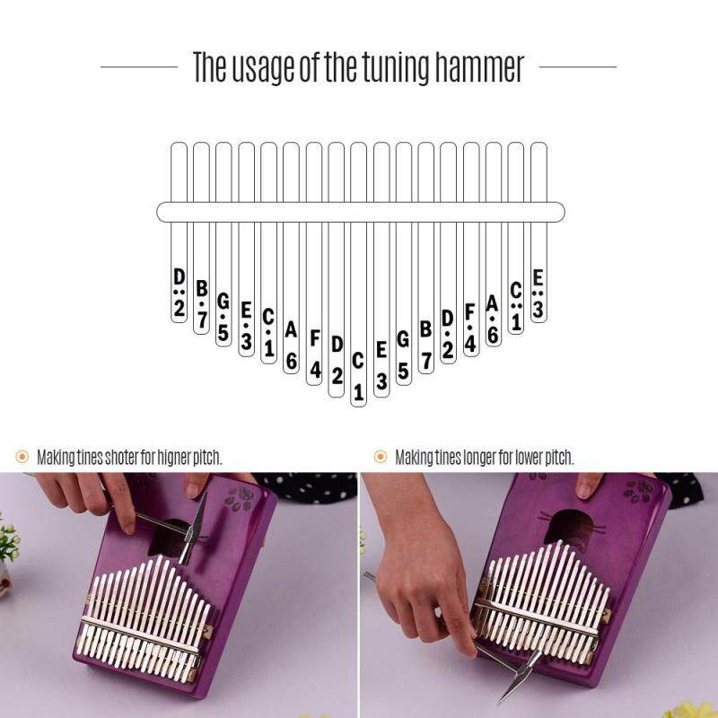 Walter.t WK-17MS Portable 17-key Kalimba Thumb Piano Mbira Maple Wood with Carry Bag Tuning Hammer Cleaning Cloth Stickers Musical Gift Blue Malaysia