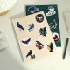 50PCS Sticker Crow misterius Cute kartun burung haiwan kalis air Graffiti Decal sesuai untuk DIY telefon Laptop Guitar Helmet Sticker hiasan. 